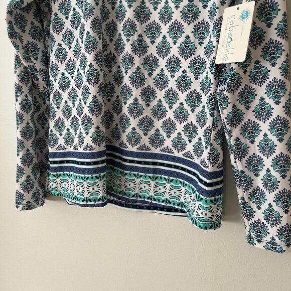 NWT Cabana Life Coastal Crush Zipper Rashguard Top UPF Sun Protection Women's XL - Picture 2 of 10